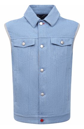 Мужской джинсовый жилет KITON голубого цвета по цене 287500 руб., арт. UW1166V0851A | Фото 1 Мужской джинсовый жилет KITON голубого цвета, арт. UW1166V0851A | Фото 1 (Материал подклада: Хлопок; Материал внешний: Хлопок, Деним; Длина (верхняя одежда): Короткие; Кросс-КТ: Куртка, Деним; Стили: Кэжуэл)