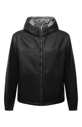 Мужская двусторонняя куртка DOLCE & GABBANA черного цвета, арт. G9W08L/GEX89 | Фото 1 (Материал внешний: Шерсть, Натуральная кожа; Длина (верхняя одежда): Короткие; Рукава: Длинные; Кросс-КТ: Куртка; Мужское Кросс-КТ: Кожа и замша; Стили: Кэжуэл)