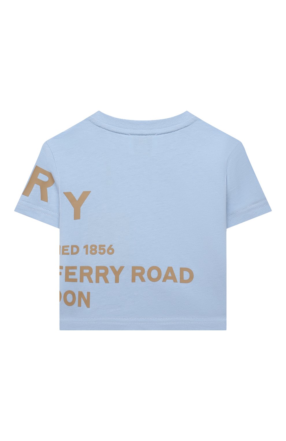 Детский хлопковая футболка BURBERRY голубого цвета, арт. 8050563 | Фото 2 (Кросс-КТ НВ: Футболка)