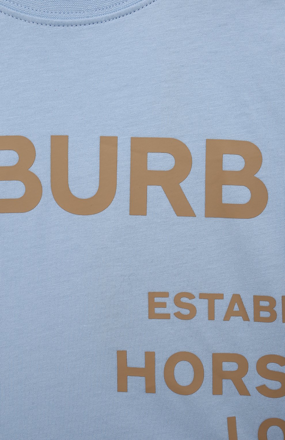 Детский хлопковая футболка BURBERRY голубого цвета, арт. 8050563 | Фото 3 (Кросс-КТ НВ: Футболка)