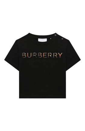 Детский хлопковая футболка BURBERRY черного цвета, арт. 8048937 | Фото 1