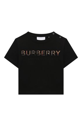 Детский хлопковая футболка BURBERRY черного цвета по цене 13550 руб., арт. 8048937 | Фото 1 Детский хлопковая футболка BURBERRY черного цвета, арт. 8048937 | Фото 1