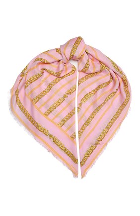 Женский платок VERSACE розового цвета, арт. 1001599/1A03000 | Фото 1 (Материал: Текстиль)