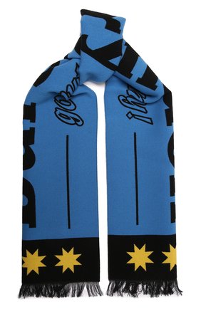 Женский шарф из шерсти и шелка BURBERRY голубого цвета, арт. 8049661 | Фото 1 (Материал: Шерсть, Текстиль)