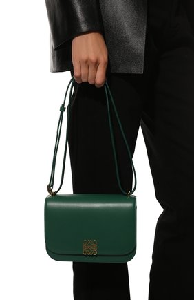 Женская сумка goya small LOEWE зеленого цвета, арт. A896N09X01 | Фото 2 (Ремень/цепочка: На ремешке; Размер: small; Материал: Натуральная кожа; Сумки-технические: Сумки через плечо)