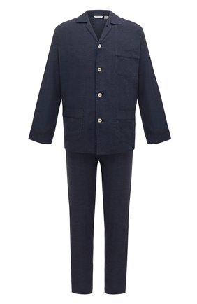 Мужская хлопковая пижама ROBERTO RICETTI синего цвета, арт. PIGIAMA VENEZIA LUNG0/LX2711 | Фото 1 (Рукава: Длинные; Длина (брюки, джинсы): Стандартные; Материал внешний: Хлопок; Длина (для топов): Стандартные; Кросс-КТ: домашняя одежда)