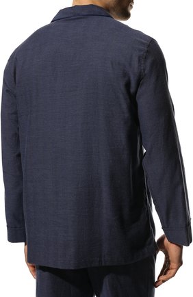 Мужская хлопковая пижама ROBERTO RICETTI темно-синего цвета, арт. PIGIAMA VENEZIA LUNG0/LX2711 | Фото 4 (Рукава: Длинные; Длина (брюки, джинсы): Стандартные; Кросс-КТ: домашняя одежда; Длина (для топов): Стандартные; Материал внешний: Хлопок)