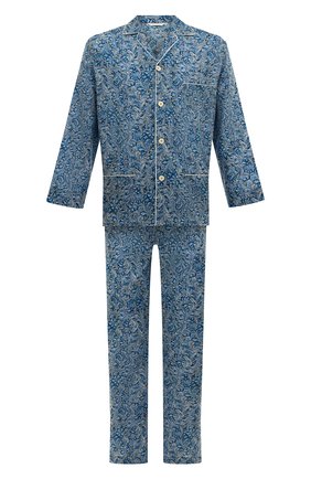 Мужская хлопковая пижама ROBERTO RICETTI синего цвета, арт. PIGIAMA VENEZIA LUNG0/0R02707 | Фото 1 (Рукава: Длинные; Длина (брюки, джинсы): Стандартные; Кросс-КТ: домашняя одежда; Длина (для топов): Стандартные; Материал внешний: Хлопок)