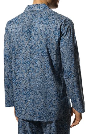 Мужская хлопковая пижама ROBERTO RICETTI синего цвета, арт. PIGIAMA VENEZIA LUNG0/0R02707 | Фото 4 (Рукава: Длинные; Длина (брюки, джинсы): Стандартные; Кросс-КТ: домашняя одежда; Длина (для топов): Стандартные; Материал внешний: Хлопок)