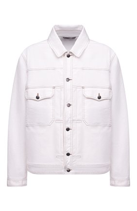 Мужская джинсовая куртка CANALI белого цвета, арт. 040696P/SG02327/58-68 | Фото 1 (Рукава: Длинные; Материал внешний: Хлопок, Деним; Длина (верхняя одежда): Короткие; Кросс-КТ: Куртка, Деним; Стили: Кэжуэл; Big sizes: Big Sizes; Региональные ограничения белый список (Axapta Mercury): RU)