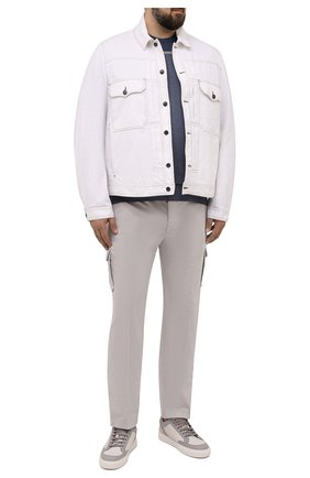 Мужская джинсовая куртка CANALI белого цвета, арт. 040696P/SG02327/58-68 | Фото 2 (Рукава: Длинные; Материал внешний: Хлопок, Деним; Длина (верхняя одежда): Короткие; Кросс-КТ: Куртка, Деним; Стили: Кэжуэл; Big sizes: Big Sizes; Региональные ограничения белый список (Axapta Mercury): RU)