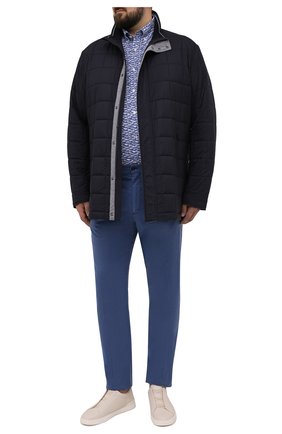 Мужская утепленная куртка PAUL&SHARK темно-синего цвета, арт. 22412182/GHH/3XL-6XL/3XL-6XL | Фото 2 (Материал внешний: Синтетический материал; Рукава: Длинные; Длина (верхняя одежда): До середины бедра; Материал подклада: Синтетический материал; Кросс-КТ: Куртка; Мужское Кросс-КТ: утепленные куртки; Стили: Кэжуэл)