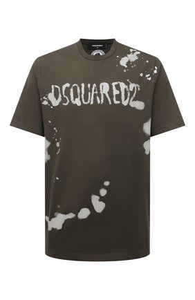 Мужская хлопковая футболка DSQUARED2 хаки цвета по цене 29300 руб., арт. S74GD0964/S22427 | Фото 1 Мужская хлопковая футболка DSQUARED2 хаки цвета, арт. S74GD0964/S22427 | Фото 1 (Рукава: Короткие; Длина (для топов): Удлиненные; Материал внешний: Хлопок; Принт: С принтом; Стили: Милитари)