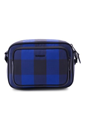 Мужская текстильная сумка BURBERRY синего цвета, арт. 8050443 | Фото 1 (Размер: small; Материал: Текстиль; Ремень/цепочка: На ремешке)