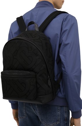 Мужской текстильный рюкзак BURBERRY черного цвета, арт. 8043706 | Фото 2 (Размер: large; Материал: Текстиль; Стили: Классический)