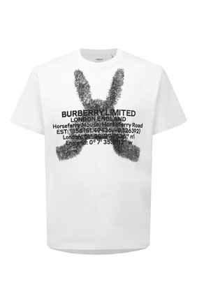 Мужская хлопковая футболка BURBERRY белого цвета, арт. 8049565 | Фото 1 (Материал внешний: Хлопок; Рукава: Короткие; Длина (для топов): Стандартные; Принт: С принтом; Стили: Кэжуэл)