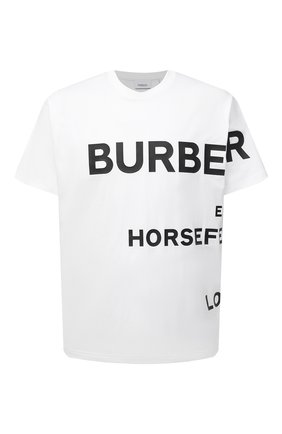 Мужская хлопковая футболка BURBERRY белого цвета, арт. 8040691 | Фото 1 (Рукава: Короткие; Длина (для топов): Стандартные; Материал внешний: Хлопок; Принт: С принтом; Стили: Кэжуэл)