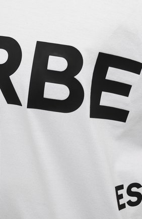 Мужская хлопковая футболка BURBERRY белого цвета, арт. 8040691 | Фото 5 (Рукава: Короткие; Длина (для топов): Стандартные; Принт: С принтом; Материал внешний: Хлопок; Стили: Кэжуэл)
