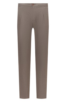 Мужские шерстяные брюки MARCO PESCAROLO светло-бежевого цвета, арт. CHIAIA/ZIP+SFILA/4516 | Фото 1 (Материал внешний: Шерсть; Длина (брюки, джинсы): Стандартные; Случай: Повседневный; Стили: Кэжуэл)