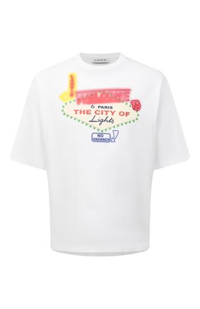 Мужская хлопковая футболка LANVIN белого цвета по цене 49950 руб., арт. RM-TS0009-J197-P22 | Фото 1 Мужская хлопковая футболка LANVIN белого цвета, арт. RM-TS0009-J197-P22 | Фото 1 (Длина (для топов): Стандартные; Материал внешний: Хлопок; Принт: С принтом; Стили: Кэжуэл, Спорт-шик; Рукава: Короткие)