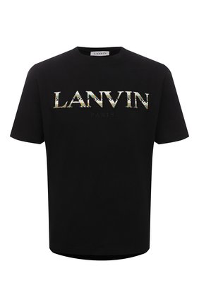 Мужская хлопковая футболка LANVIN черного цвета по цене 48200 руб., арт. RM-TS0005-J207-P22 | Фото 1 Мужская хлопковая футболка LANVIN черного цвета, арт. RM-TS0005-J207-P22 | Фото 1 (Материал внешний: Хлопок; Рукава: Короткие; Длина (для топов): Стандартные; Принт: С принтом; Стили: Минимализм)