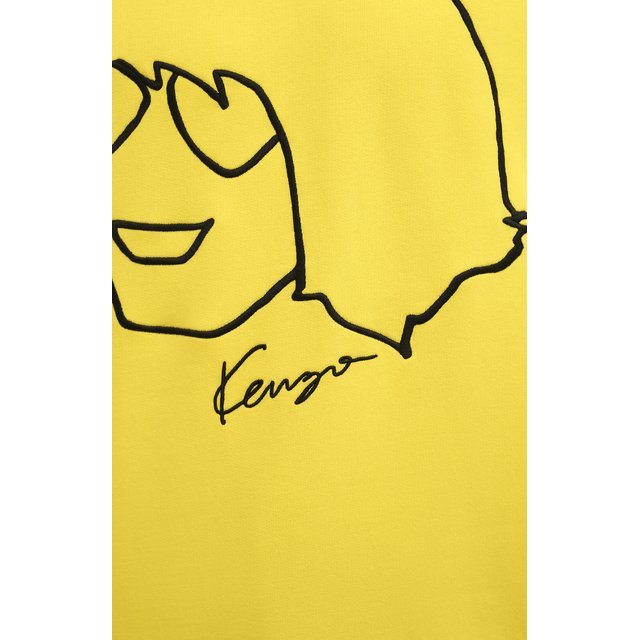 Хлопковый свитшот Tribute Kenzo FC55SW0074ML, цвет жёлтый, размер 50 - фото 5