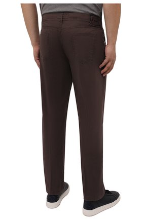 Мужские хлопковые брюки KITON коричневого цвета, арт. UPNJSJ0751A/44-52 | Фото 4 (Big sizes: Big Sizes; Длина (брюки, джинсы): Стандартные; Случай: Повседневный; Материал внешний: Хлопок; Стили: Кэжуэл)