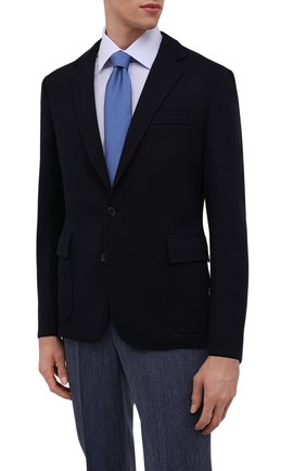 Мужской шелковый галстук BRIONI голубого цвета, арт. 061D00/P1412 | Фото 2 (Материал: Текстиль, Шелк; Принт: Без принта)