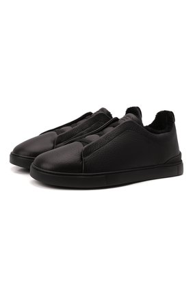 Мужские кожаные кеды triple stitch ZEGNA COUTURE черного цвета по цене 89950 руб., арт. A4668X-LHCLM | Фото 1 Мужские кожаные кеды triple stitch ZEGNA COUTURE черного цвета, арт. A4668X-LHCLM | Фото 1 (Материал внешний: Кожа; Материал утеплителя: Натуральный мех; Подошва: Плоская; Стили: Классический)