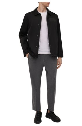Мужские кожаные кеды triple stitch ZEGNA COUTURE черного цвета по цене 89950 руб., арт. A4668X-LHCLM | Фото 2 Мужские кожаные кеды triple stitch ZEGNA COUTURE черного цвета, арт. A4668X-LHCLM | Фото 2 (Материал внешний: Кожа; Материал утеплителя: Натуральный мех; Подошва: Плоская; Стили: Классический)