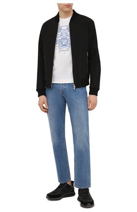 Мужские комбинированные кроссовки Z ZEGNA черного цвета по цене 49950 руб., арт. A5159X-LHUTE | Фото 2 Мужские комбинированные кроссовки Z ZEGNA черного цвета, арт. A5159X-LHUTE | Фото 2 (Материал внешний: Текстиль, Кожа; Подошва: Массивная; Материал внутренний: Текстиль; Материал утеплителя: Без утеплителя; Стили: Спорт)