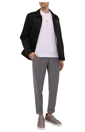 Мужские кожаные кеды triple stitch ZEGNA COUTURE светло-серого цвета по цене 87100 руб., арт. A4665X-LHSPT | Фото 2 Мужские кожаные кеды triple stitch ZEGNA COUTURE светло-серого цвета, арт. A4665X-LHSPT | Фото 2 (Подошва: Массивная; Материал внутренний: Натуральная кожа; Материал внешний: Кожа; Материал утеплителя: Без утеплителя)