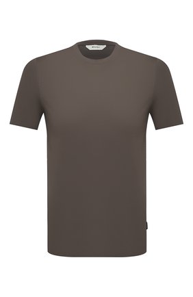 Мужская хлопковая футболка Z ZEGNA хаки цвета, арт. VY348/ZZ641 | Фото 1 (Материал внешний: Хлопок; Рукава: Короткие; Длина (для топов): Стандартные; Принт: Без принта; Стили: Кэжуэл)