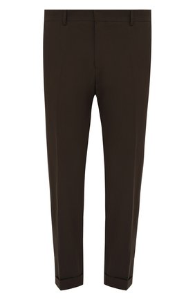 Мужские хлопковые брюки DRIES VAN NOTEN коричневого цвета, арт. 221-020943-4031 | Фото 1 (Материал внешний: Хлопок; Длина (брюки, джинсы): Стандартные; Случай: Повседневный; Стили: Кэжуэл)