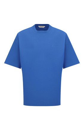 Мужская хлопковая футболка Z ZEGNA синего цвета, арт. VZ364/ZZ680 | Фото 1 (Длина (для топов): Стандартные; Рукава: Короткие; Материал внешний: Хлопок; Принт: Без принта; Стили: Кэжуэл)