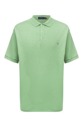 Мужское хлопковое поло POLO RALPH LAUREN зеленого цвета по цене 12400 руб., арт. 711660606/PRL BS | Фото 1 Мужское хлопковое поло POLO RALPH LAUREN зеленого цвета, арт. 711660606/PRL BS | Фото 1 (Рукава: Короткие; Длина (для топов): Удлиненные; Материал внешний: Хлопок; Кросс-КТ: Трикотаж; Застежка: Пуговицы; Стили: Кэжуэл; Big sizes: Big Sizes)