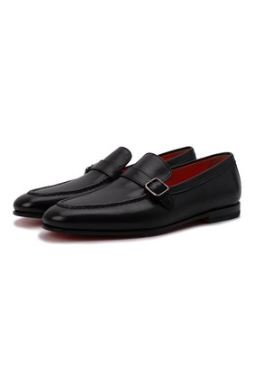 Мужские кожаные лоферы SANTONI черного цвета по цене 62200 руб., арт. MCCG18005SA4BSLFN01 | Фото 1 Мужские кожаные лоферы SANTONI черного цвета, арт. MCCG18005SA4BSLFN01 | Фото 1 (Материал внутренний: Натуральная кожа; Материал внешний: Кожа; Стили: Классический)