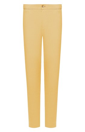 Мужские брюки изо льна и шерсти MARCO PESCAROLO желтого цвета, арт. CHIAIA/ZIP+SFILA/4537 | Фото 1 (Материал внешний: Лен, Шерсть; Длина (брюки, джинсы): Стандартные; Случай: Повседневный; Стили: Кэжуэл)