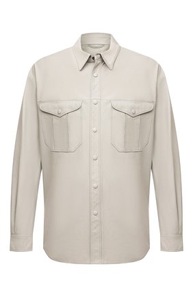 Мужская кожаная рубашка GIORGIO ARMANI светло-бежевого цвета по цене 472500 руб., арт. ISC01P/ISP11 | Фото 1 Мужская кожаная рубашка GIORGIO ARMANI светло-бежевого цвета, арт. ISC01P/ISP11 | Фото 1 (Рукава: Длинные; Материал подклада: Синтетический материал; Длина (для топов): Стандартные; Материал внешний: Натуральная кожа; Случай: Повседневный; Манжеты: На кнопках; Воротник: Кент; Принт: Однотонные; Стили: Кэжуэл)