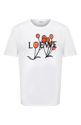 Мужская хлопковая футболка LOEWE белого цвета, арт. H800Y22X13 | Фото 1 (Длина (для топов): Стандартные; Материал внешний: Хлопок; Рукава: Короткие; Принт: С принтом; Стили: Кэжуэл)