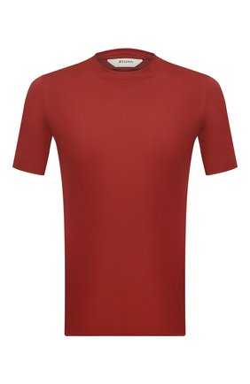 Мужская хлопковая футболка Z ZEGNA красного цвета, арт. VY348/ZZ641 | Фото 1 (Материал внешний: Хлопок; Рукава: Короткие; Длина (для топов): Стандартные; Принт: Без принта; Стили: Кэжуэл)