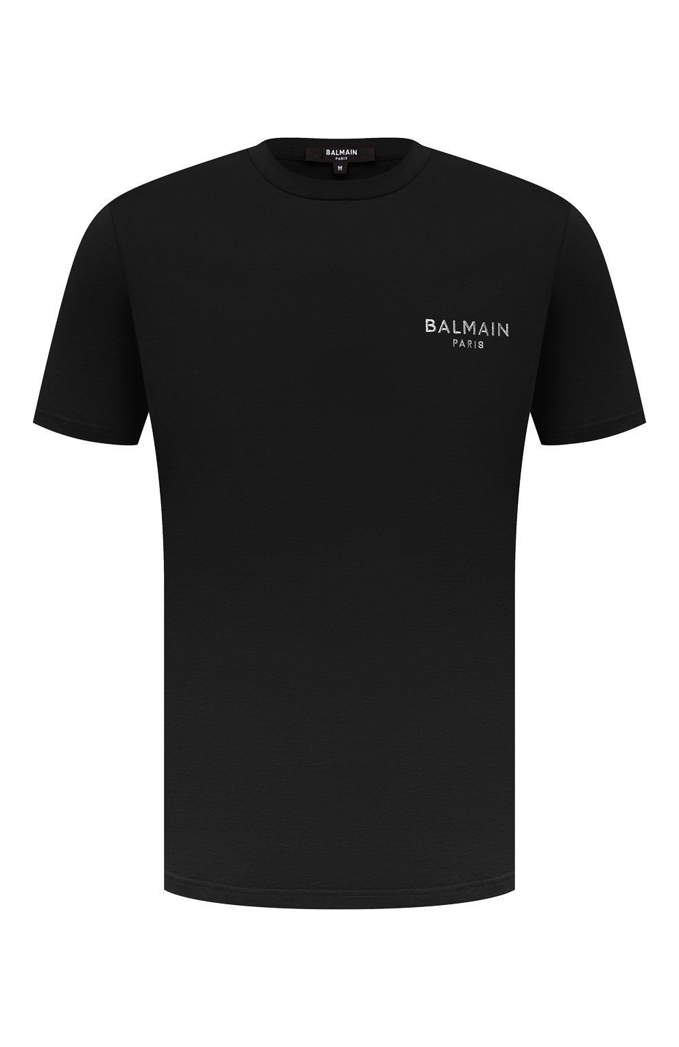 Мужская хлопковая футболка BALMAIN черного цвета, арт. BRM305270 | Фото 1 (Кросс-КТ: домашняя одежда; Рукава: Короткие; Длина (для топов): Стандартные; Материал внешний: Хлопок)