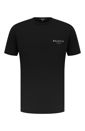 Мужская хлопковая футболка BALMAIN черного цвета, арт. BRM305270 | Фото 1 (Рукава: Короткие; Длина (для топов): Стандартные; Материал внешний: Хлопок; Кросс-КТ: домашняя одежда)