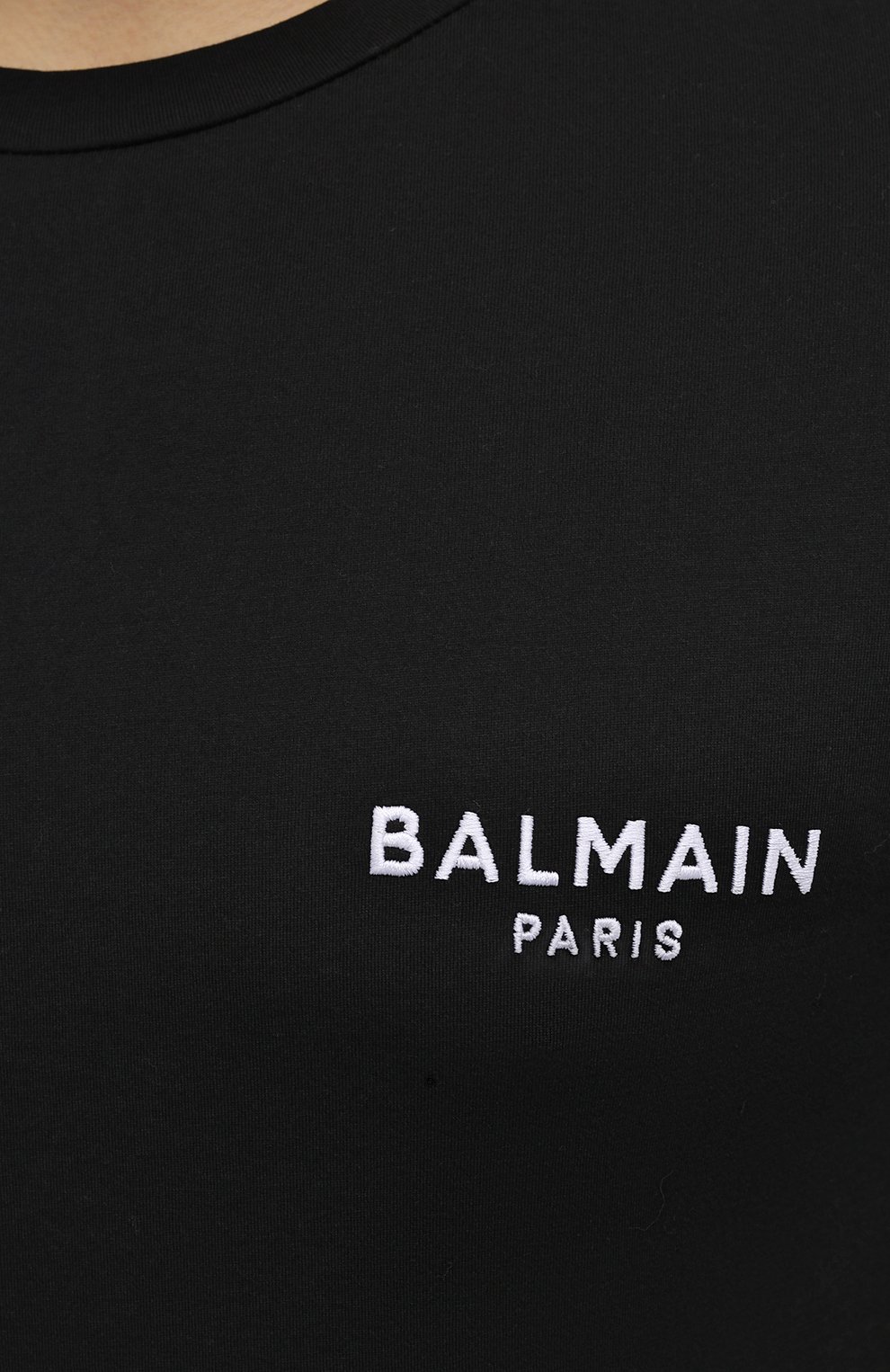 Мужская хлопковая футболка BALMAIN черного цвета, арт. BRM305270 | Фото 5 (Кросс-КТ: домашняя одежда; Рукава: Короткие; Длина (для топов): Стандартные; Материал внешний: Хлопок)