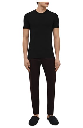 Мужская хлопковая футболка BALMAIN черного цвета, арт. BRM205200 | Фото 2 (Кросс-КТ: домашняя одежда; Рукава: Короткие; Длина (для топов): Стандартные; Материал внешний: Хлопок)