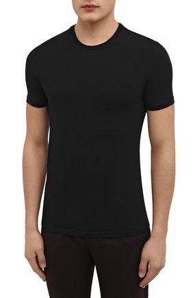 Мужская хлопковая футболка BALMAIN черного цвета, арт. BRM205200 | Фото 3 (Кросс-КТ: домашняя одежда; Рукава: Короткие; Длина (для топов): Стандартные; Материал внешний: Хлопок)