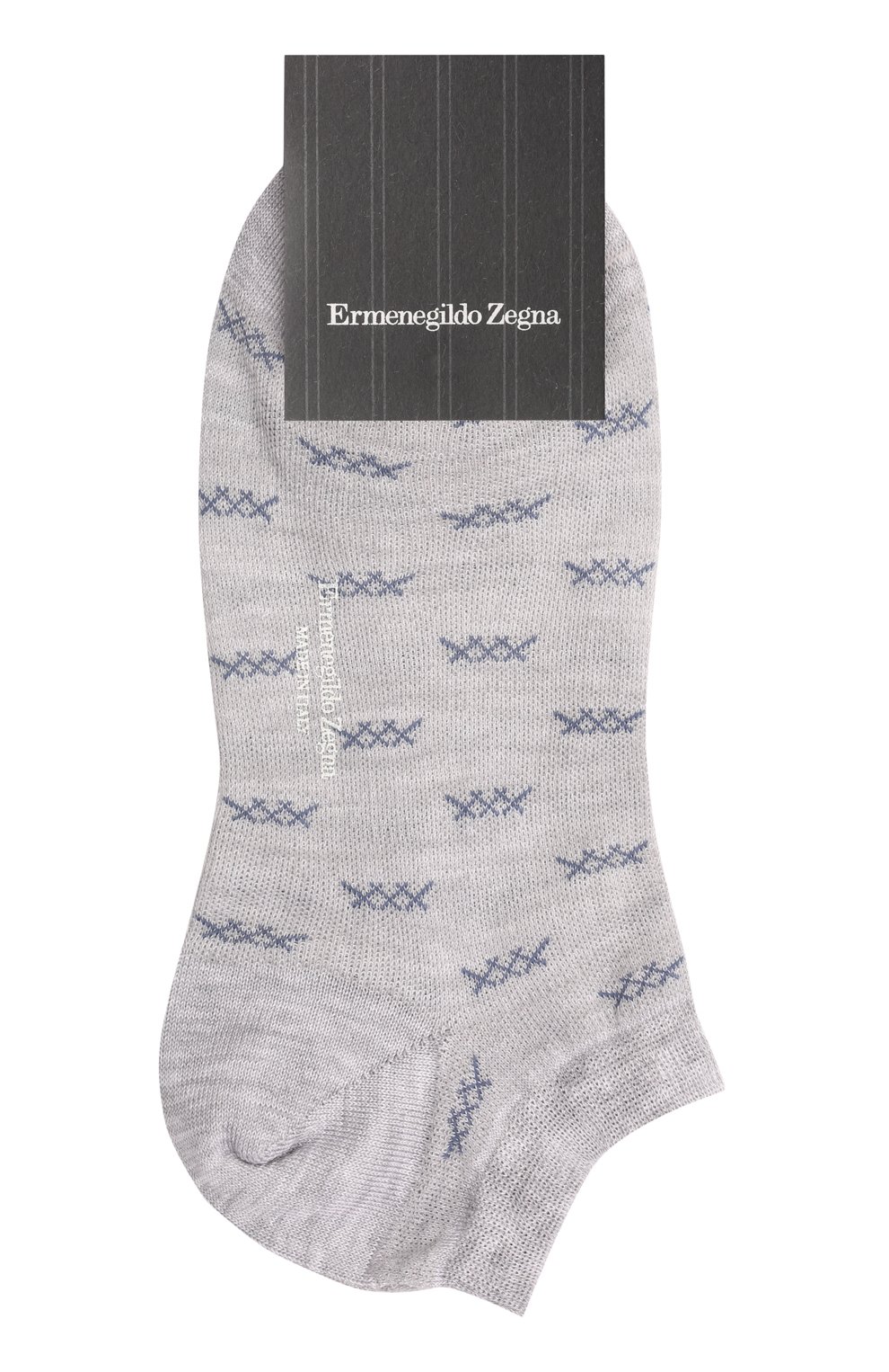 Мужские хлопковые носки ERMENEGILDO ZEGNA серого цвета, арт. N5V025030 | Фото 1 (Кросс-КТ: бельё; Материал внешний: Хлопок)