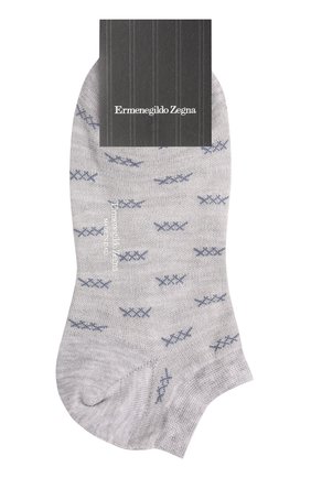 Мужские хлопковые носки ERMENEGILDO ZEGNA серого цвета, арт. N5V025030 | Фото 1 (Материал внешний: Хлопок; Кросс-КТ: бельё)