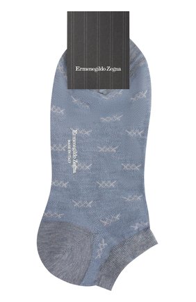 Мужские хлопковые носки ERMENEGILDO ZEGNA голубого цвета, арт. N5V025030 | Фото 1 (Материал внешний: Хлопок; Кросс-КТ: бельё)