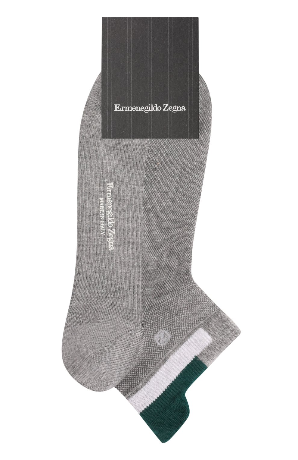 Мужские носки ERMENEGILDO ZEGNA серого цвета, арт. N5V025060 | Фото 1 (Кросс-КТ: бельё; Материал внешний: Синтетический материал)